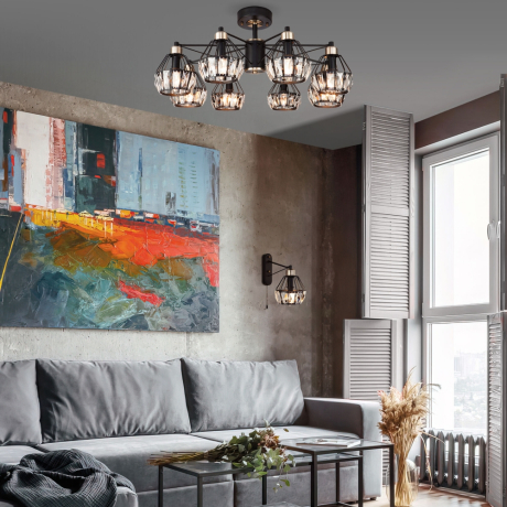 Люстра на штанге Eurosvet Lord 70075/8 черный 