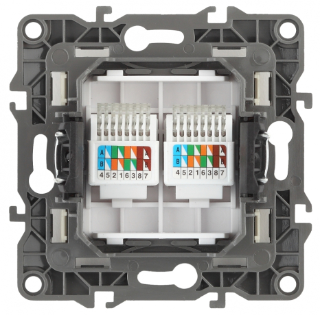 Розетка информационная 2XRJ45 ЭРА 12 12-3108-15 Б0019357
