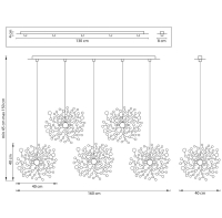 Люстра подвесная с Led лампочками в комплекте Lightstar L5PL721134+Lamps