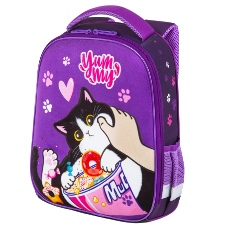 Нарушена упаковка!  <722896> Ранец BRAUBERG KIDS START, 1 отделение, 2 кармана, "Sweet cheeks", велюровая панель, 35х26х13см, 272093