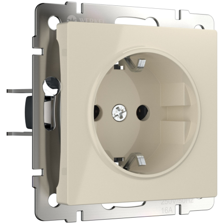 Розетка с заземлением, без рамки Werkel слоновая кость W1171303
