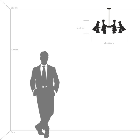 Люстра на штанге Lightstar с поддержкой Алисы, Dumo (MD8506/8A) 816087 