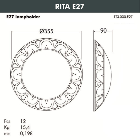 Накладной светильник Fumagalli Rita 1T3.000.000.AYE27