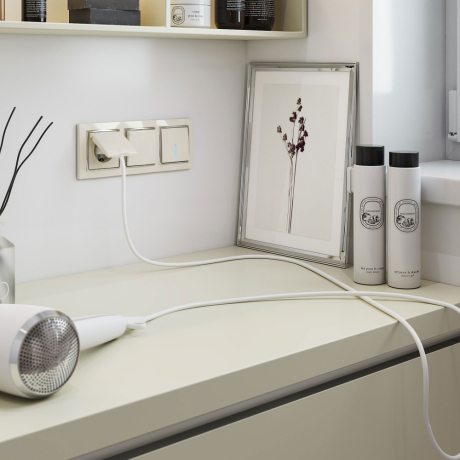 Выключатель одноклавишный с подсветкой без рамки Werkel слоновая кость W1112103