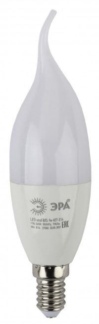 Лампа светодиодная ЭРА E14 9W 4000K матовая LED BXS-9W-840-E14 Б0027974