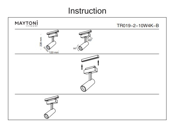 Светильник на штанге Maytoni Technical Focus LED TR019-2-10W4K-B 