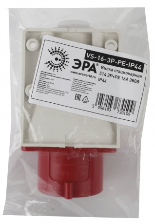 Вилка стационарная 514 3Р+РЕ 16А 380В IP44 Эра Б0032856