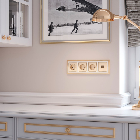 Розетка Ethernet RJ-45 без рамки Werkel шампань рифленый W1181010