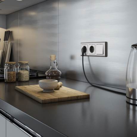 Выключатель одноклавишный без рамки Werkel глянцевый никель W1110002