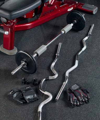 Нарушена упаковка!  <381848> Гриф для штанги BB-102 W-образный, 120 см, d=25 мм, металлический, с металлическими замками, хром 4680459126627