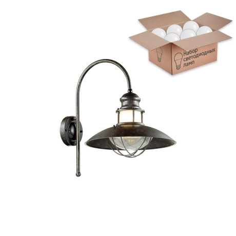 Уличный светильник с лампочкой Odeon Light Dante 4164/1WA+Lamps А60