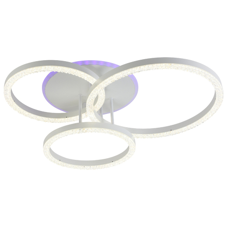 Светодиодная диммируемая люстра с ПДУ Profit Light 5895/3 WHT 114W+8W RGB 