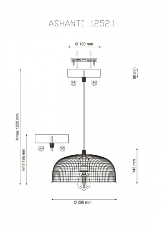 Подвесной светильник Lucia Tucci Ashanti ASHANTI 1252.1 