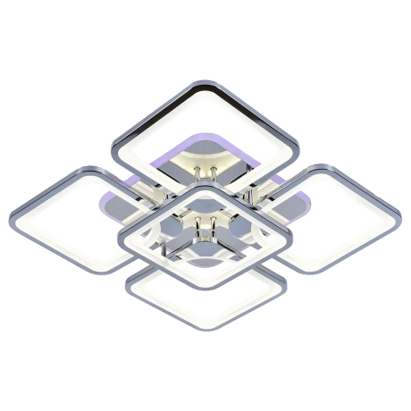 Светодиодная диммируемая люстра с ПДУ Profit Light 8057/4+1 CHR 170W+10W RGB 