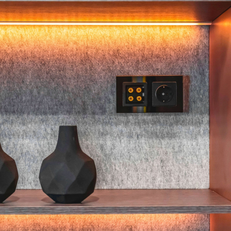 Розетка с заземлением, без рамки Werkel черный матовый W1171008