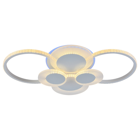 Светодиодная диммируемая люстра с ПДУ Profit Light 5883/6 WHT 128W+8W RGB 