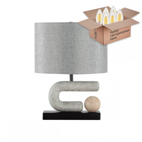 Настольная лампа Odeon Bagel с лампочкой 5410/1TA+Lamps E27 Свеча 