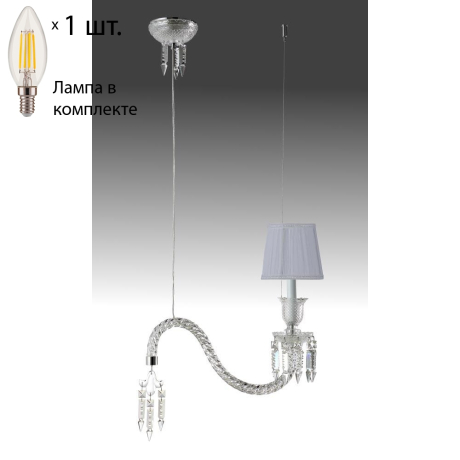 Подвесной светильник Crystal Lux с лампочкой PRINCESS SP1+Lamps E14 Свеча 