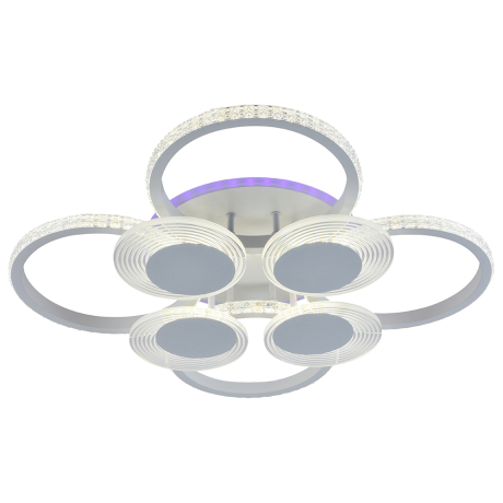 Светодиодная диммируемая люстра с ПДУ Profit Light 5883/4+4A WHT 152W+8W RGB 