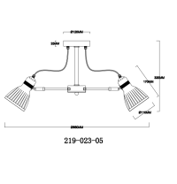 Люстра на штанге Velante с поддержкой Алиса 219-023-05-A