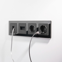 Розетка Ethernet RJ-45 без рамки Werkel черный матовый W1181008