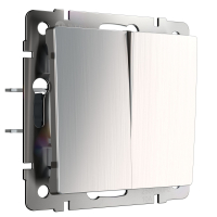 Выключатель проходной двухклавишный без рамки Werkel глянцевый никель W1122002