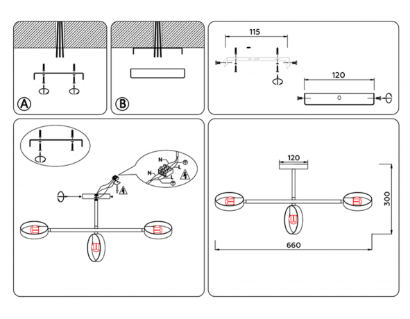 Потолочный светильник с лампочками Ambrella light TR8228+Lamps 