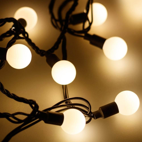10м. Уличная гирлянда шарики теплый свет Ardecoled 230V ARD-Ball-Classic-D23-10000-Black-80Led Warm (25617)