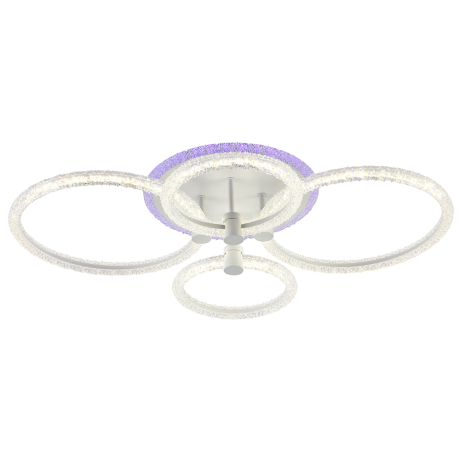 Светодиодная диммируемая люстра с ПДУ Profit Light 8024/2+2 WHT 93W+7W RGB 