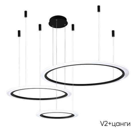 Подвесная диммируемая люстра с пультом ДУ Crystal Lux MANZANA SP67W LED BLACK 