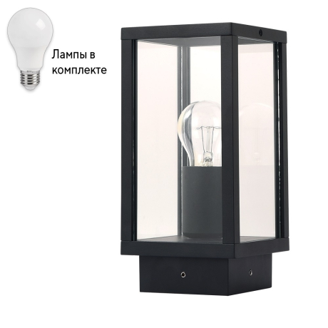 Уличный ландшафтный фонарь с лампочкой Arte lamp A1631FN-1BK+Lamps