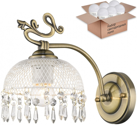 Бра с лампочкой Velante 733-501-01+Lamps E27 P45 