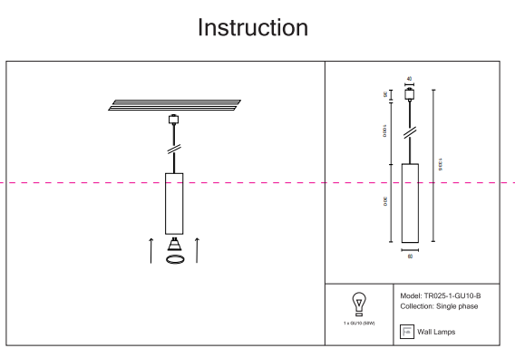 Подвесной светильник Maytoni Technical Focus TR025-1-GU10-B 
