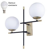 Бра с лампочками Arte lamp A2225AP-2BK+Lamps