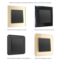 Выключатель перекрестный одноклавишный без рамки Werkel черный матовый W1113008