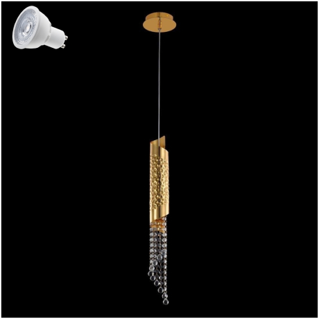 Светильник подвесной с Led лампочками в комплекте CRYSTAL LUX Credo SP1 Gold+Lamps 