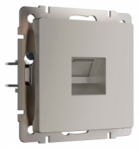 Розетка Ethernet RJ-45 и со шторками, без рамки Werkel дымчатый W1281004