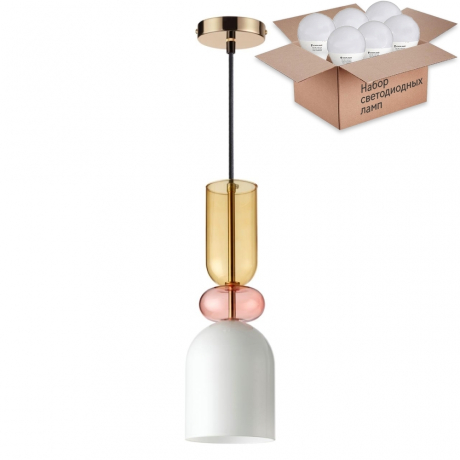 Подвесной светильник с лампочкой Lumion Gillian 4589/1+Lamps E27 P45 