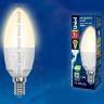 Светодиодная лампа E14 7W 3000K (теплый) Uniel LED-C37 7W-WW-E14-FR PLP01WH (UL-00002413) 