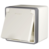 Розетка влагозащищенная с заземлением и со шторками Werkel Gallant (слоновая кость) W5071203