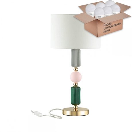 Настольная лампа с лампочкой Odeon Light Candy 4861/1T+Lamps E27 P45 