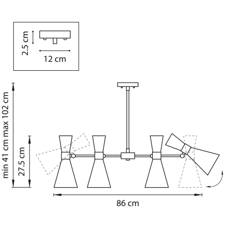 Люстра на штанге Lightstar с поддержкой Маруся Dumo (MD8506/8A) 816087 
