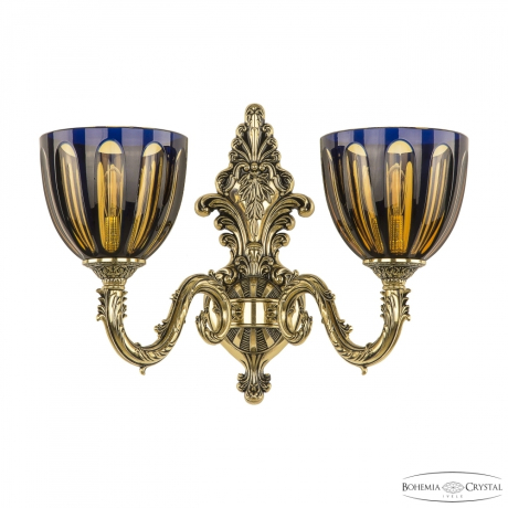 Бра 7101B14/2/175 GB P1 U Amber-Blue/H-1H Bohemia Ivele Crystal 