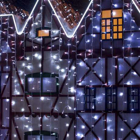 Гирлянда занавес 2*3м IP65 Eurosvet 200-101 белый (a044057)