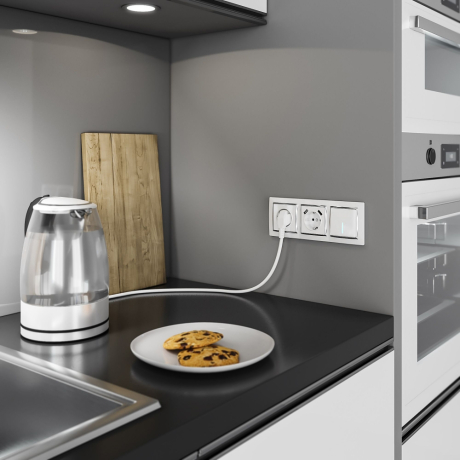 Выключатель одноклавишный с подсветкой без рамки Werkel белый W1110101