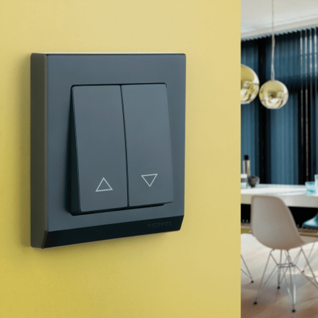 Выключатель для жалюзи без рамки Werkel черный W1124508