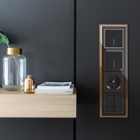 Выключатель для жалюзи без рамки Werkel черный W1124508