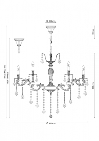 Подвесная люстра Lucia Tucci Barletta BARLETTA 122.12.6 antique 