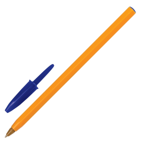 Нарушена упаковка! <201394> Ручка шариковая BIC "Orange", СИНЯЯ, корпус оранжевый, узел 0,8 мм, линия письма 0,3 мм, 8099221 (140057)