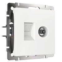 ТВ-розетка и розетка Ethernet RJ-45 без рамки Werkel белые W1181301